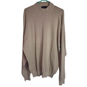 Baracuta Tan Silk Cotton Long Sleeve Lightweight Sweater Size XLT